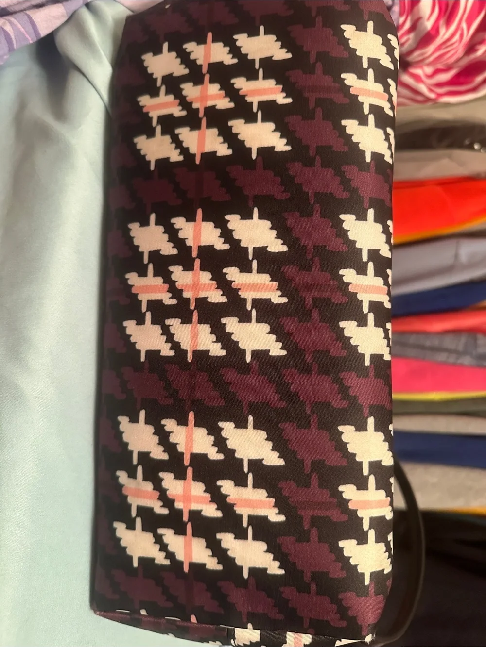 kate spade Plum, Black & White Houndstooth Tote